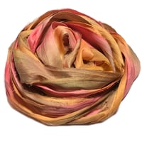 Image 1 of Ready To Ship! 10YD. STARFISH HAND DYED SARI SILK RIBBON BY COLOR BURST SILK