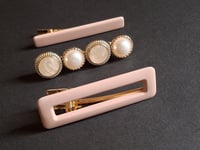 Image 2 of Salmon Pink Hair Set/ Salmon Pink Hair Accessories...