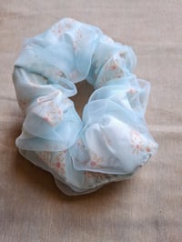 Image 4 of Double layer Floral Scrunchies/ Organza Scrunchies/ Floral Scrunchies/ Pastel Colors Scrunchies/ ...