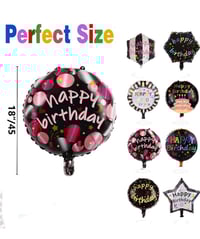 Image 1 of Happy Birthday Foil Balloon (Black)