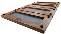 Image 5 of Rustic Reclaimed Wood Ceramic Tile Footed Food Serving and Display Trivet Tray 