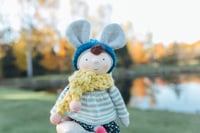 Image 2 of Betty - Wool Filled, Waldorf Inspired Mouse girl with removable clothes