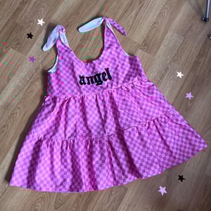 Image of Angel Pink Check Dress (size UK14)