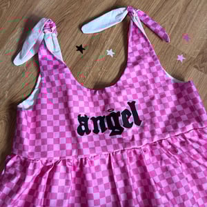 Image of Angel Pink Check Dress (size UK14)