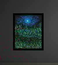 Image 2 of 'Cerulean' - Abstract Expressionist Acrylic on Canvas Panel, 8x10 Framed