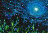 Image 3 of 'Cerulean' - Abstract Expressionist Acrylic on Canvas Panel, 8x10 Framed
