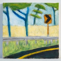 Image 2 of Highway Scene, 2025. Oil on linen. 10 x 10 inches.