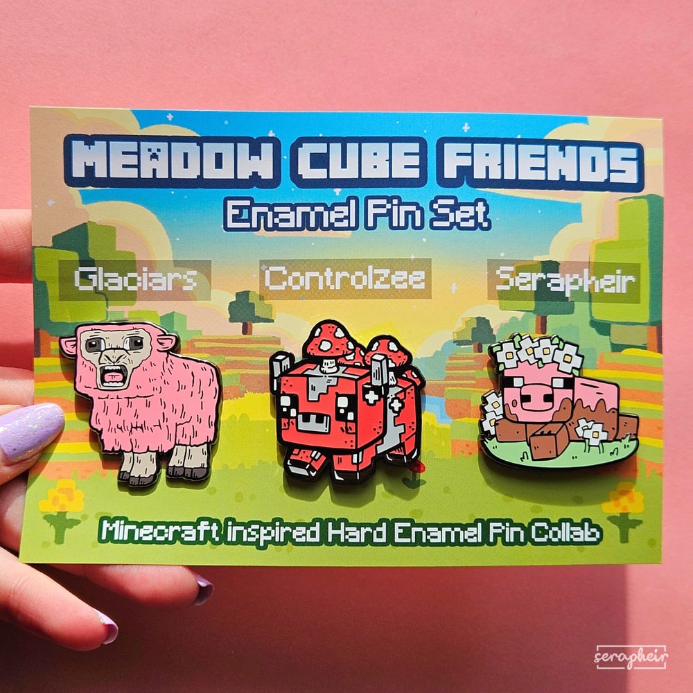 Image of Meadow Cube Friends - Enamel Pin Set (Collab)