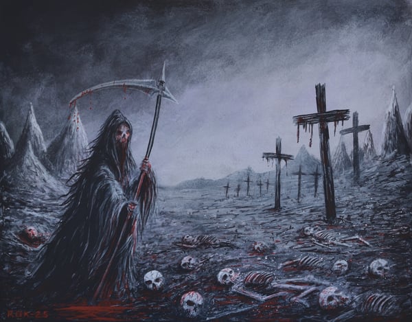 Image of REAPER'S LAIR -small original painting
