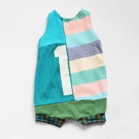 Image 2 of sherbet first bday 18m 24m months baby romper courtneycourtney playsuit shorts layer shortalls 
