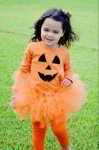 Jack O Lantern Tutu and Shirt Set Halloween Costume Girl’s Pumpkin Dress