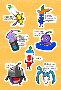 Image 2 of Convention Critters Sticker Sheet.