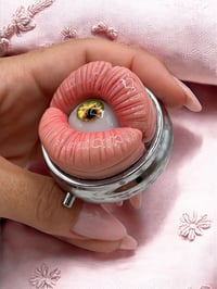 Image 5 of Creepy Mouth Pill Box with Eye - Strange Realistic Sculpture - Eyeball - OOAK - Evil Eye - Creepy II