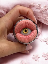 Image 2 of Creepy Mouth Pill Box with Eye - Strange Realistic Sculpture - Eyeball - OOAK - Evil Eye - Creepy II