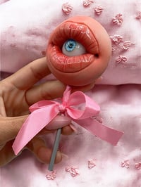 Image 3 of Creepy Mouth Lollipop with Eye - Strange Realistic Sculpture - Eyeball - OOAK - Evil Eye - Creepy Ey