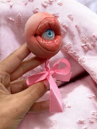 Image 4 of Creepy Mouth Lollipop with Eye - Strange Realistic Sculpture - Eyeball - OOAK - Evil Eye - Creepy Ey