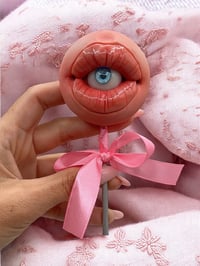 Image 5 of Creepy Mouth Lollipop with Eye - Strange Realistic Sculpture - Eyeball - OOAK - Evil Eye - Creepy Ey