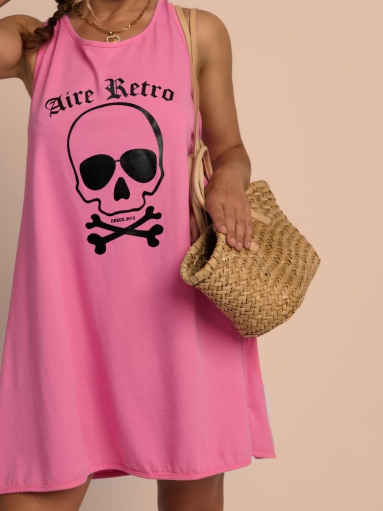 Image of VESTIDO SKATER CALAVERA ROSA