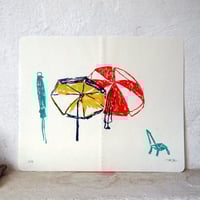 Image 1 of Parasols - Linolschnitt