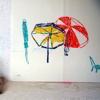 Image 3 of Parasols - Linolschnitt
