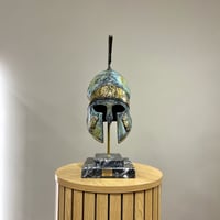Image 5 of Ancient Greek Helmet In Aged Green Patina 45cm