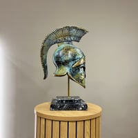 Image 1 of Ancient Greek Helmet In Aged Green Patina 45cm