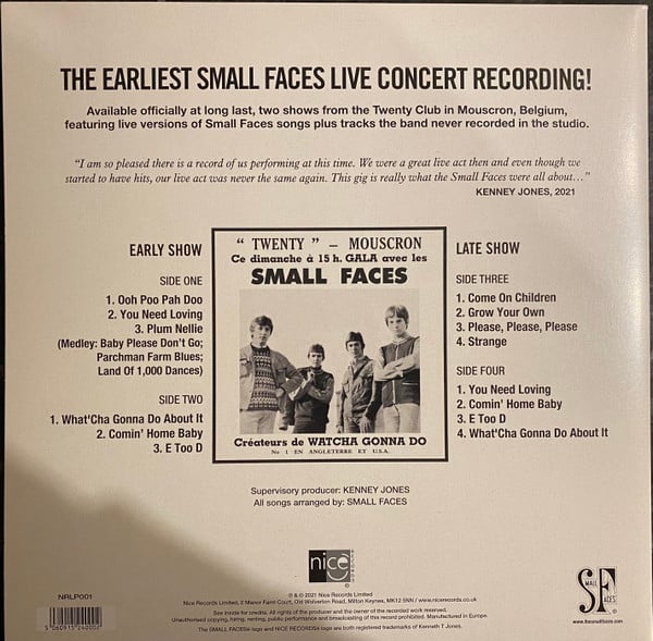 Small Faces – Live 1966 2LP NEW LIMITED EDITION