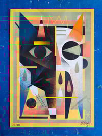 Image 1 of Abtract Cat ( with a Orange ear ) - Customised print - ONE OF A KIND