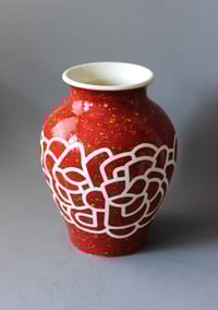 Image 2 of GRAND VASE JARRE - Red Blossom