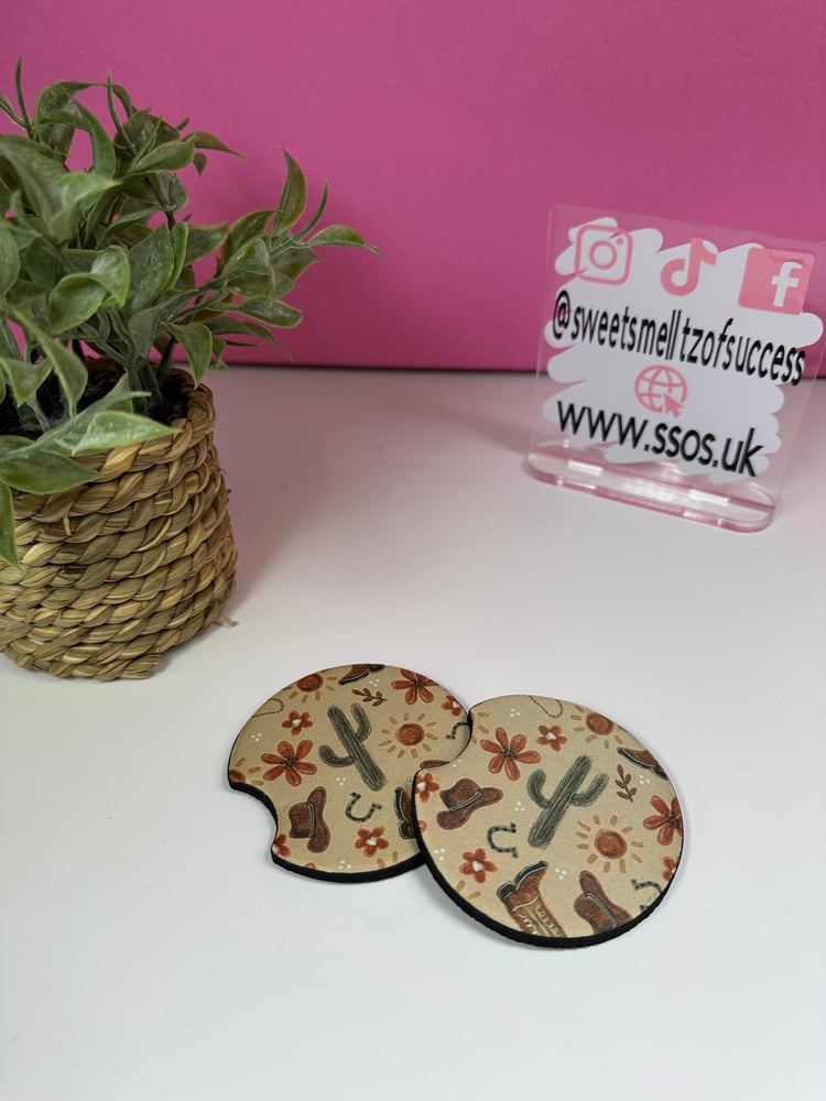 Image of 'Western Cowboy' Car Coasters
