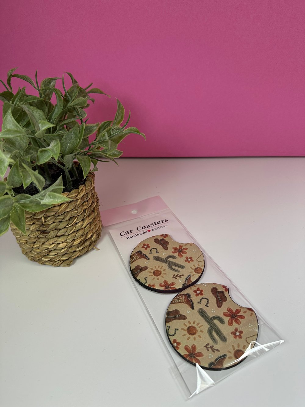 Image of 'Western Cowboy' Car Coasters