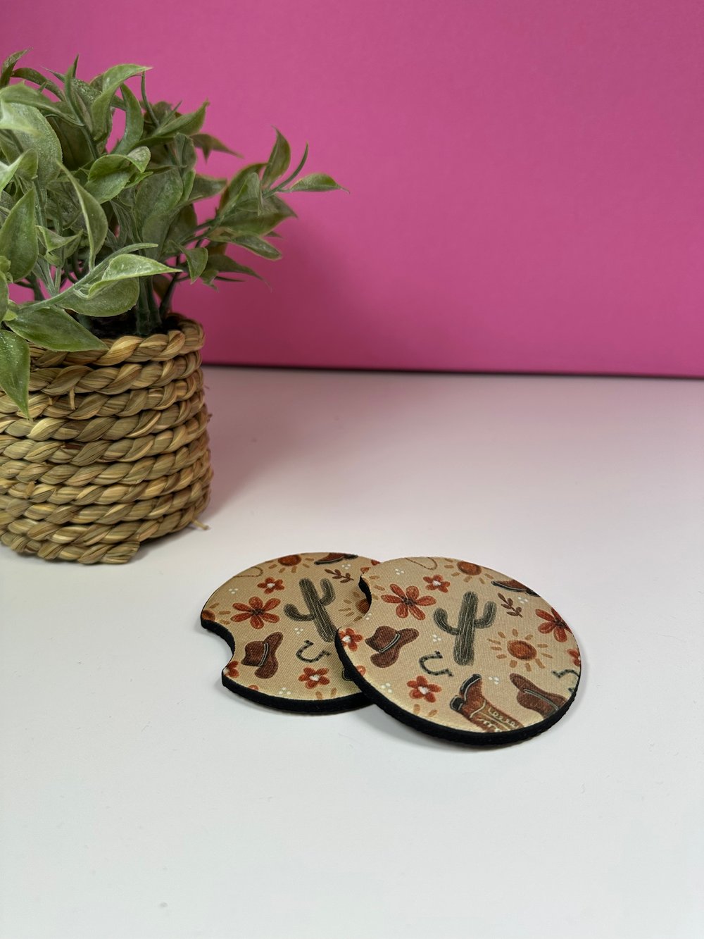 Image of 'Western Cowboy' Car Coasters