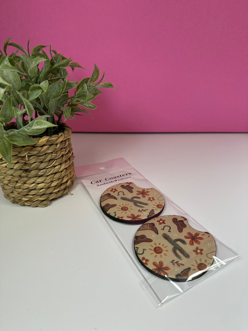 Image of 'Western Cowboy' Car Coasters