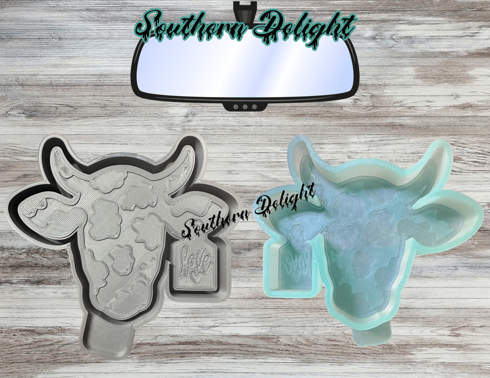 Image of Cow with Love tag Freshie mold