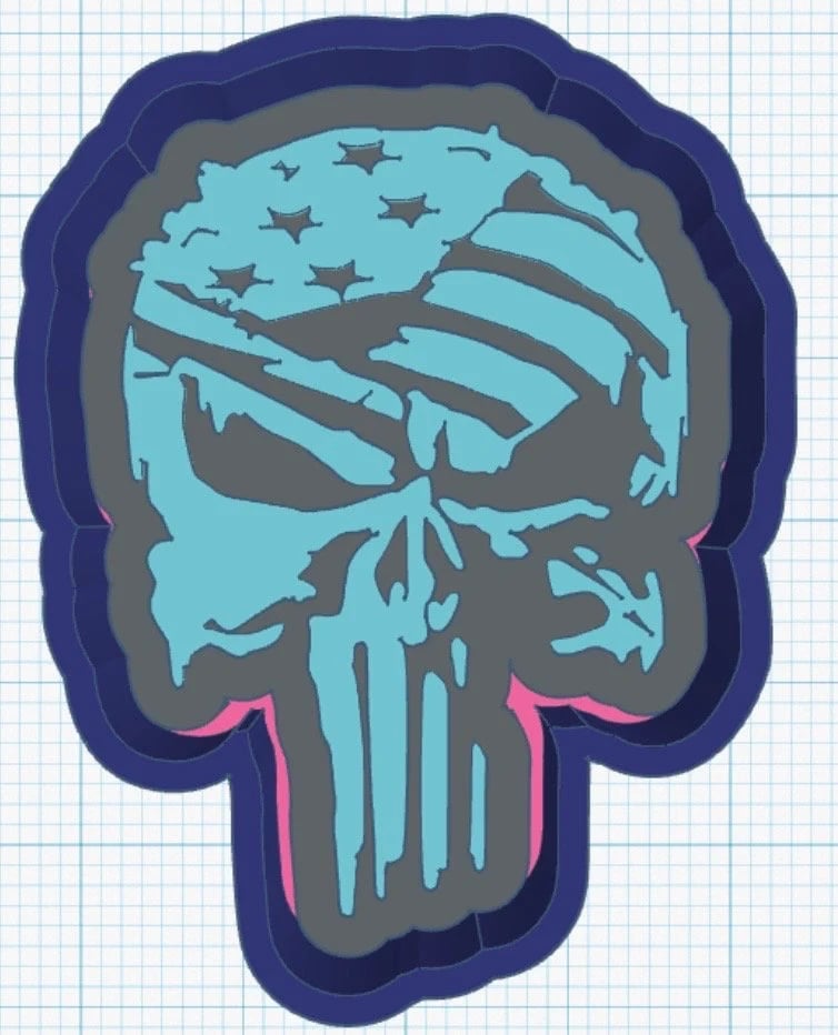 Image of Punisher Flag Freshie Mold
