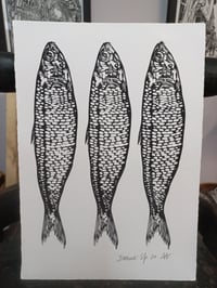 Image 2 of Sardines Linocut