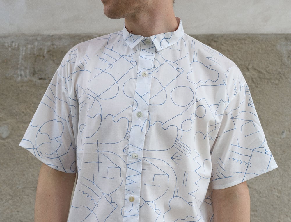 Image of BLUE DRAWING UNISEX SHIRT