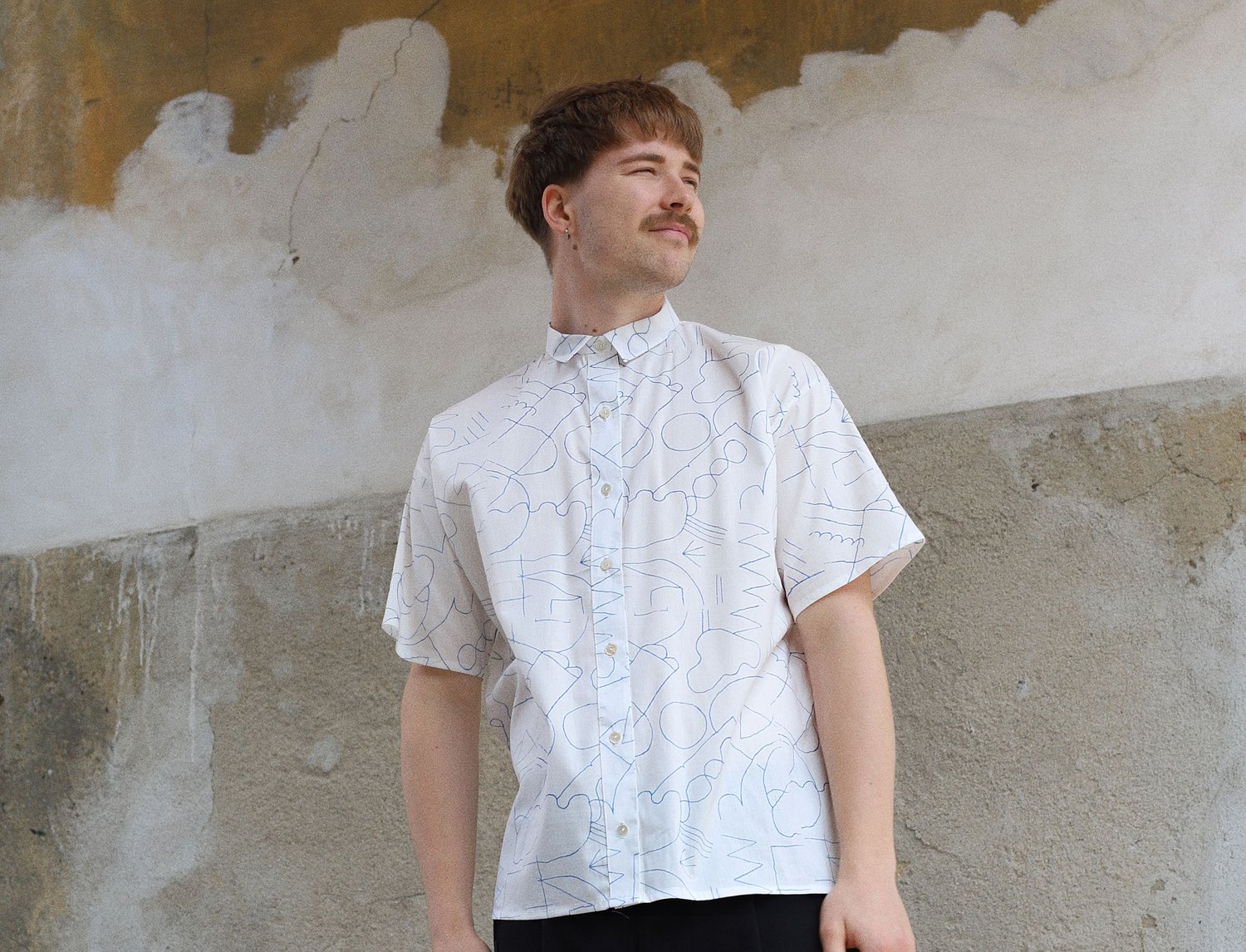 Image of BLUE DRAWING UNISEX SHIRT