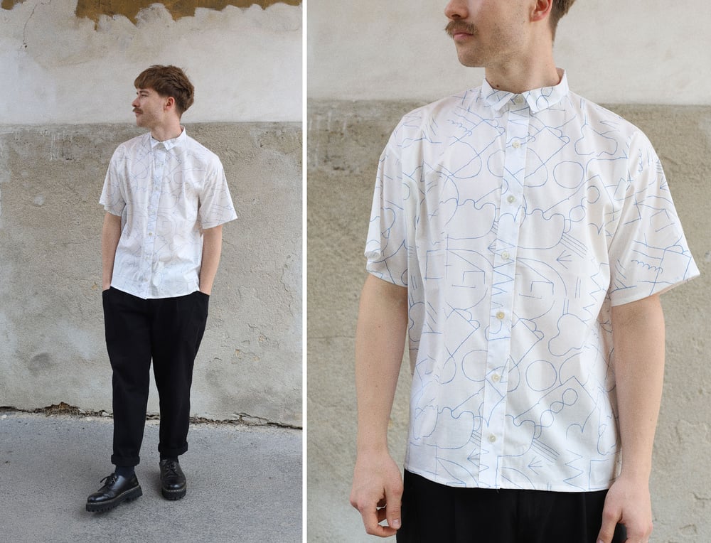 Image of BLUE DRAWING UNISEX SHIRT