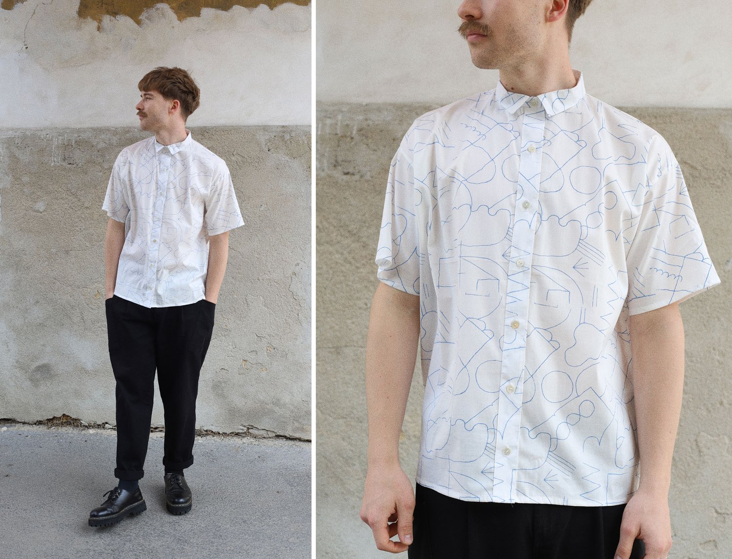 Image of BLUE DRAWING UNISEX SHIRT