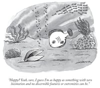 Image 4 of Original New Yorker cartoon “Happy? Yeah, sure.”