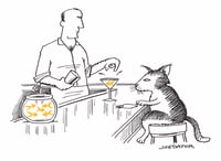 Image 4 of Original New Yorker cartoon “Goldfish Martini”