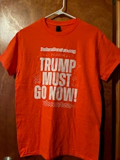 Image of TRUMP MUST GO NOW T-Shirt - Orange/White
