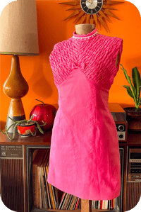 Image 1 of Vintage 60s pink mini dress with bow