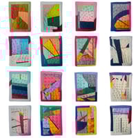 Image 4 of POSTCARD QUILT - PINK, GREEN AND YELLOW