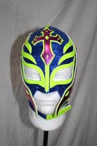 Image 1 of REY MYSTERIO DARK BLUE & NEON GREEN SEMI PRO