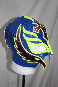 Image 2 of REY MYSTERIO DARK BLUE & NEON GREEN SEMI PRO