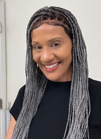 Image 2 of POSHGLAD 24" FULL LACE KNOTLESS BRAIDED WIG IN SALT AND PEPPER