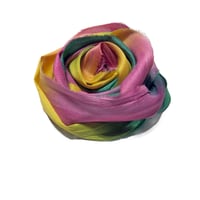 Image 6 of Ready To Ship! 10YD. WILD FLOWERS HAND DYED SARI SILK RIBBON BY COLOR BURST SILK