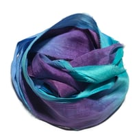 Image 3 of Ready To Ship! 10YD. BURIED TREASURE HAND DYED SARI SILK RIBBON BY COLOR BURST SILK